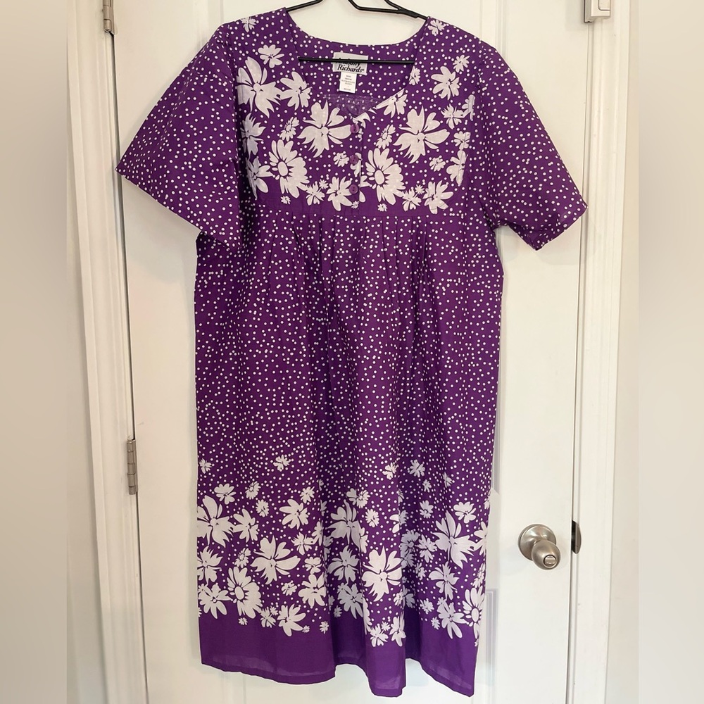 Vintage Purple Polka Dot House Dress
